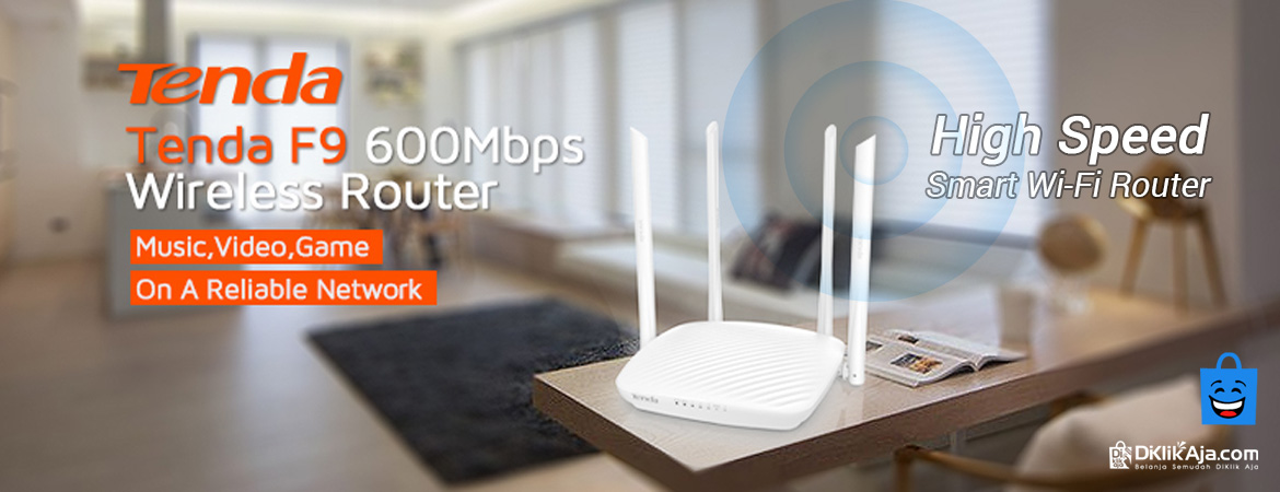 TENDA F9 Smart Wireless Router 600Mbps - Putih